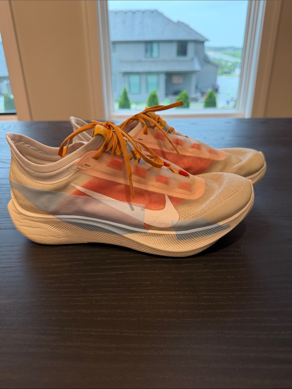 Nike White and Orange Performance Running Shoes